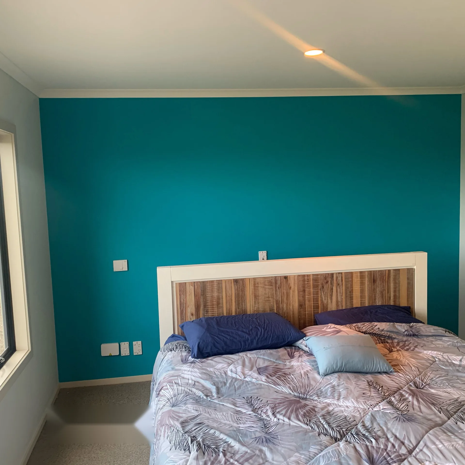 Bedroom repaint with feature wall